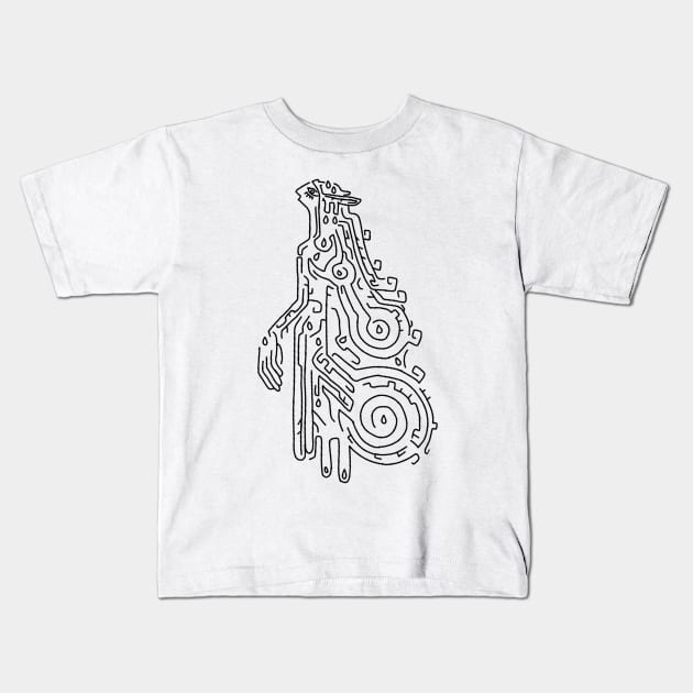 Sonia Geoglyph Black on White (Totk) Kids T-Shirt by HeartonSleeves